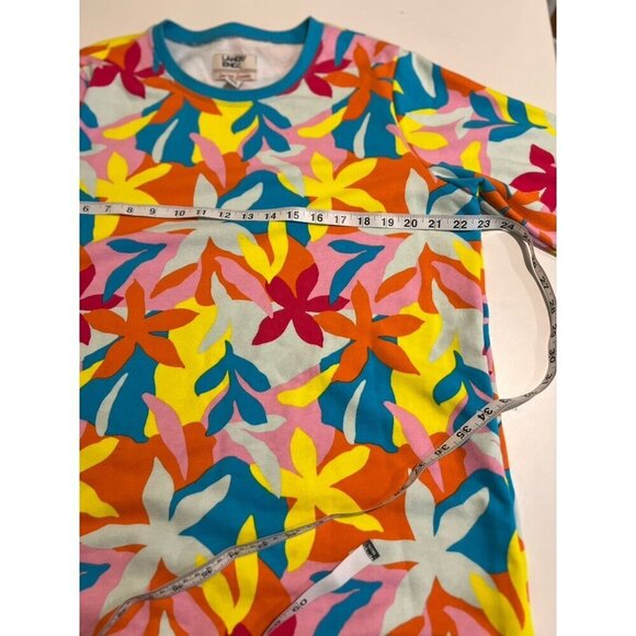 Lands End Serious Sweats Bold Floral Crewneck Sweatshirt Beach Colorful Large - Picture 5 of 8